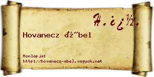 Hovanecz Ábel névjegykártya